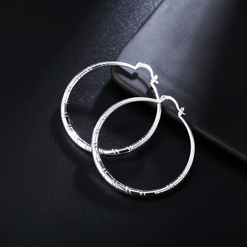 Statement Earrings Oversized - 3/4/5/6cm Grote 925 Sterling Zilveren Cirkel