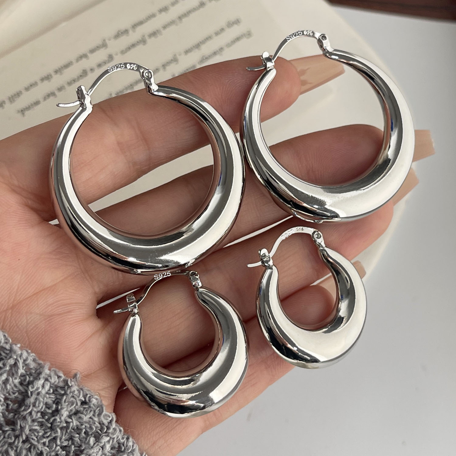 Statement Earrings Oversized - Vintage oorbellen van 925 sterling zilver