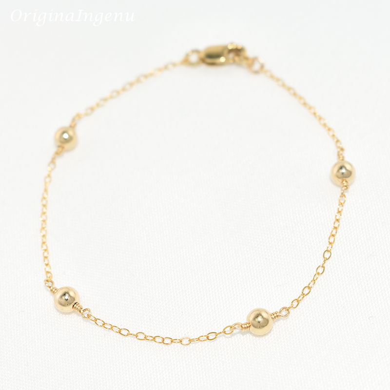 Beaded Anklet Chain - 14K Goud Gevulde Kralen Armband Handgemaakte