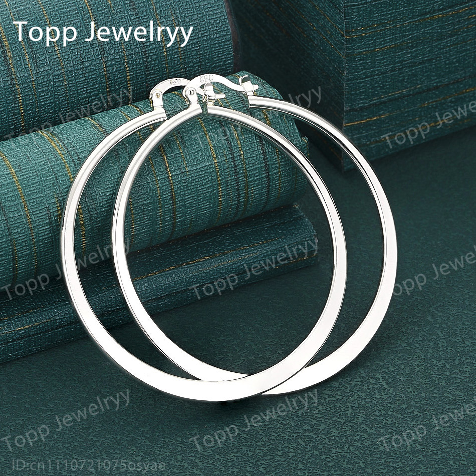 Statement Earrings Oversized - Luxe 925 sterling zilver 55 mm