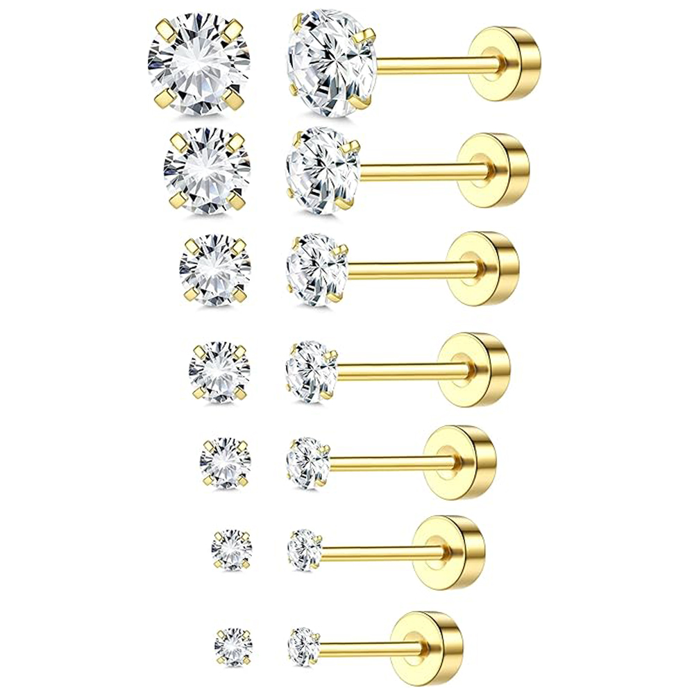 Statement Earrings Oversized - 1 of 6 stuks 18K vergulde