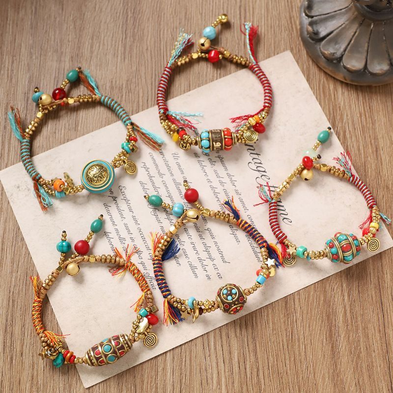 Women Accessories Nepal - Tibetaanse Retro Geweven Armband Nepal Koperen