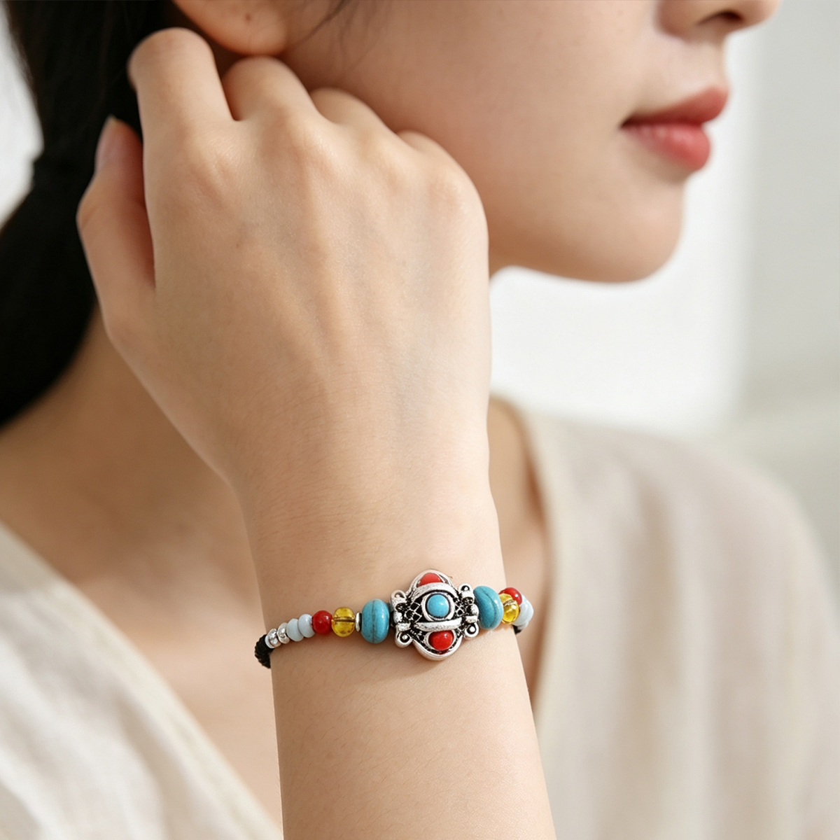 Women Accessories Nepal - Etnische handgemaakte geweven touw armband voor