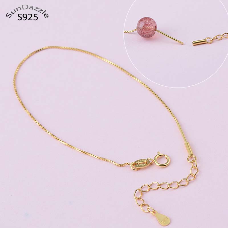 Beaded Anklet Chain - Real Solid 925 Sterling Zilveren Ketting