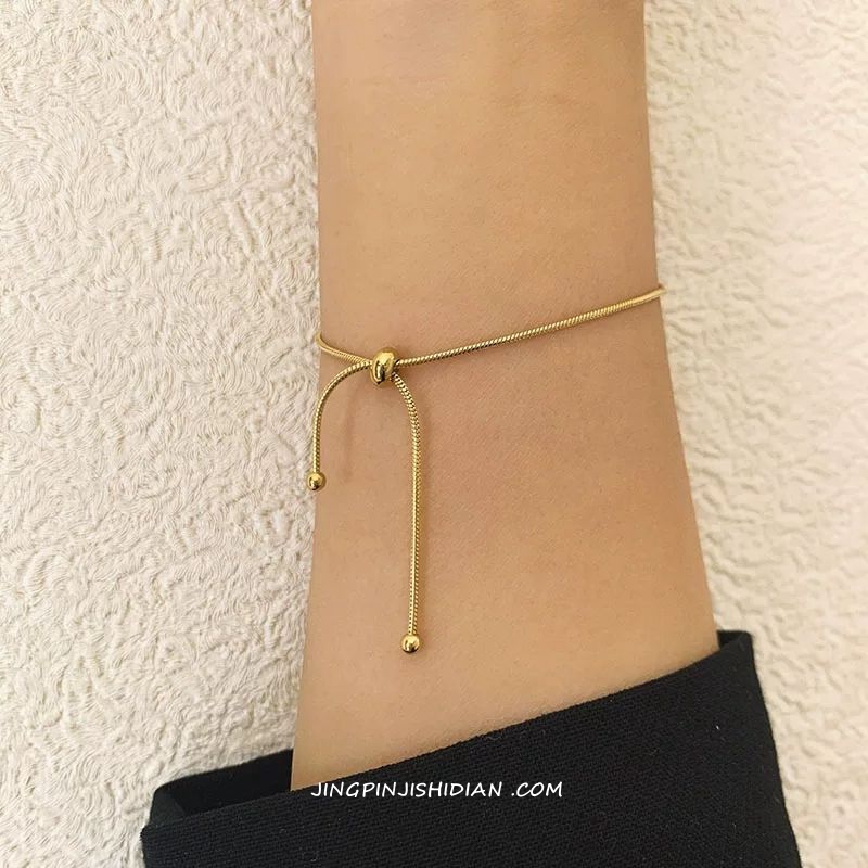 Women Accessories Drawing - MEYRROYU Roestvrij staal goudkleur trekkoord aanpassing