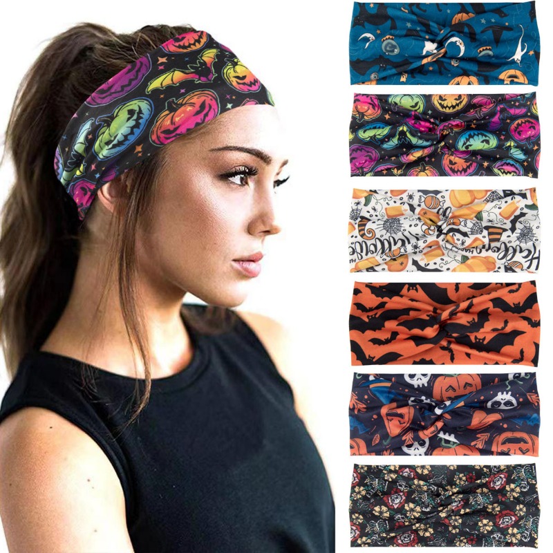 Women'S Running Accessories - Boheemse Bedrukte Schedel Pompoen Grimas Halloween