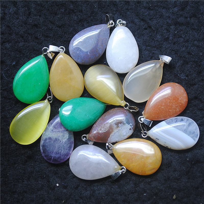 Women'S Accessories Nz - 10PCS Hot Mooie Halfedelsteen Hangers 24X17MM