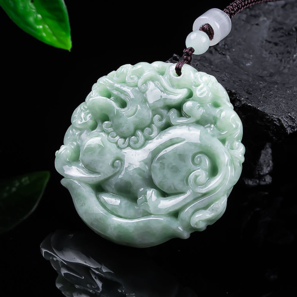 Women Accessories For Gift - Natuurlijke Myanmar Jadeïet Bixiu hanger ketting