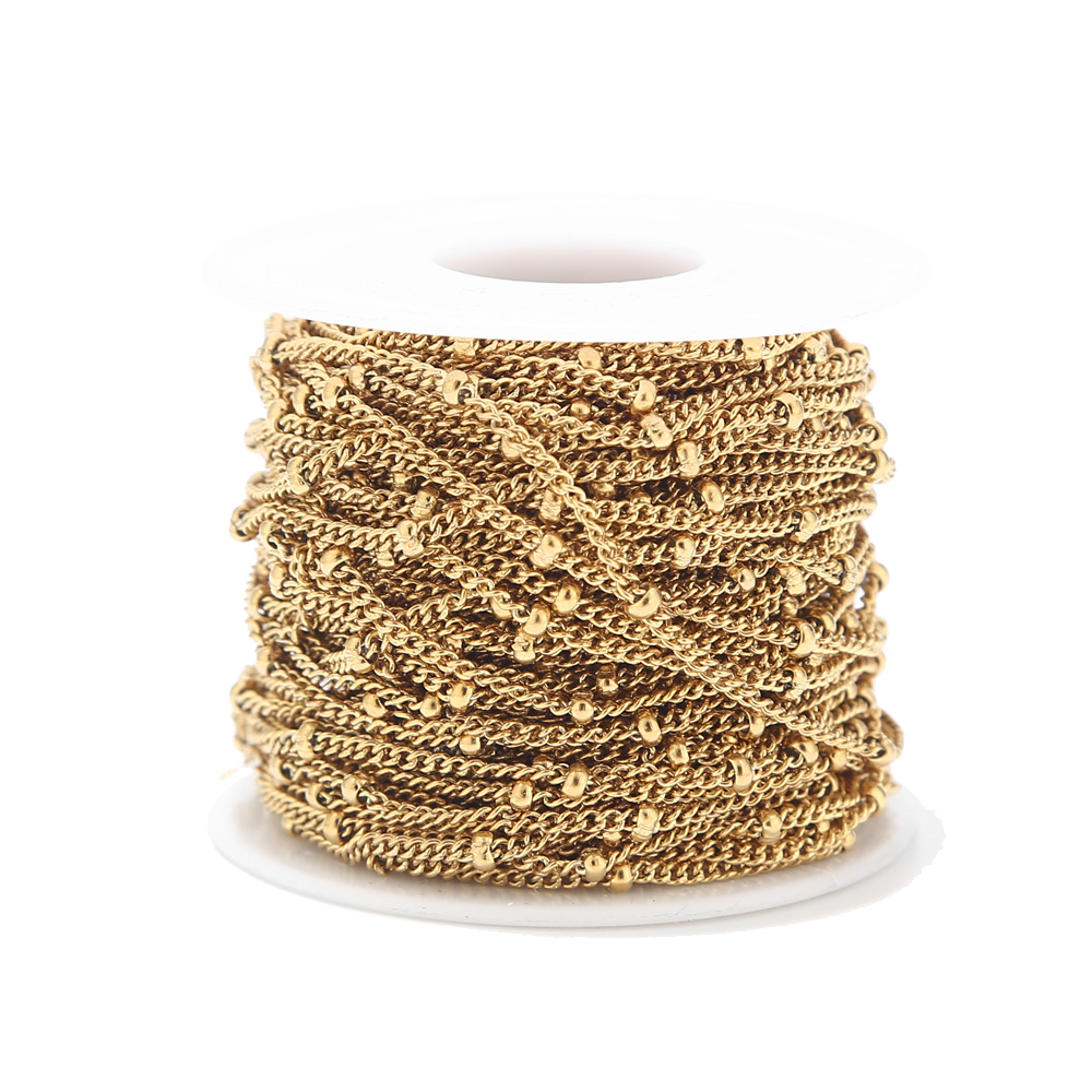 2 meter Rvs Gold Tone Satellie - Beaded Anklet Chain recensie en prijs
