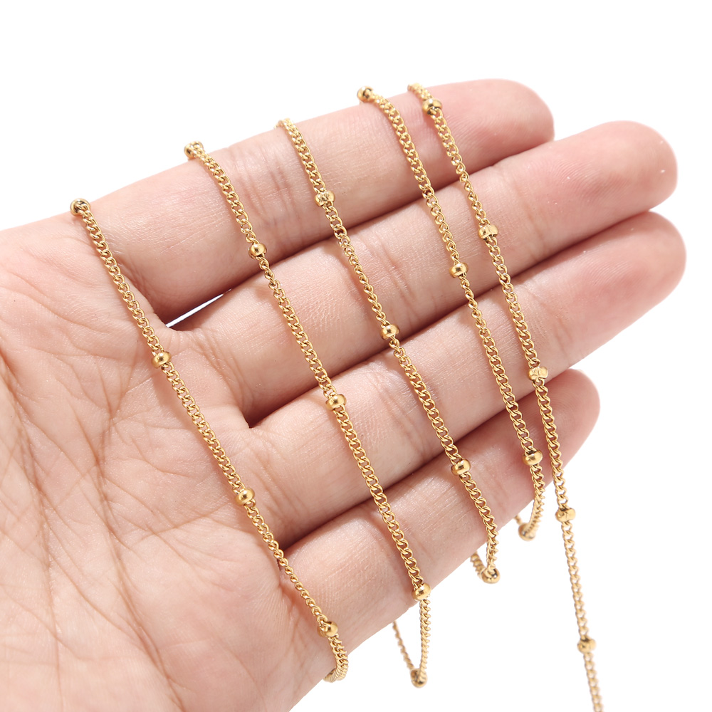 2 meter Rvs Gold Tone Satellie - Beaded Anklet Chain recensie en prijs