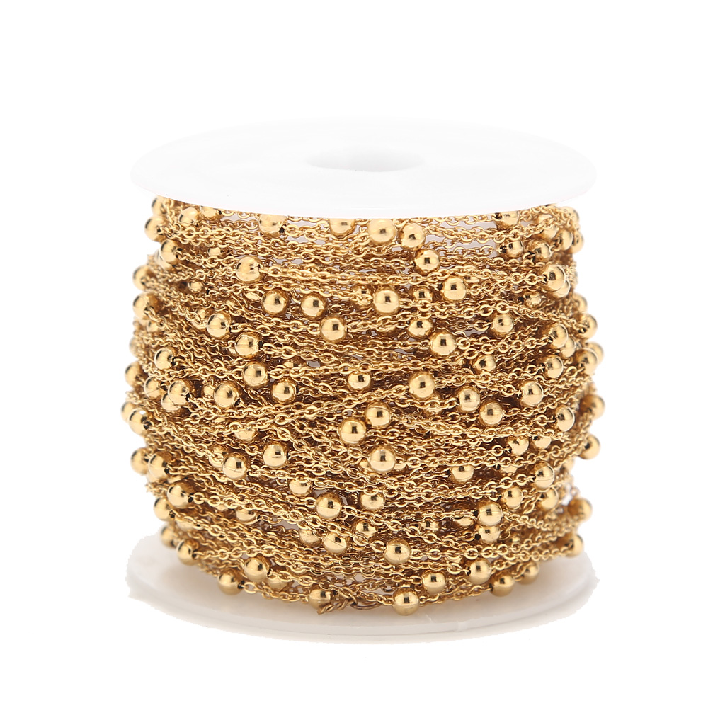 2 meter Rvs Gold Tone Satellie - Beaded Anklet Chain recensie en prijs