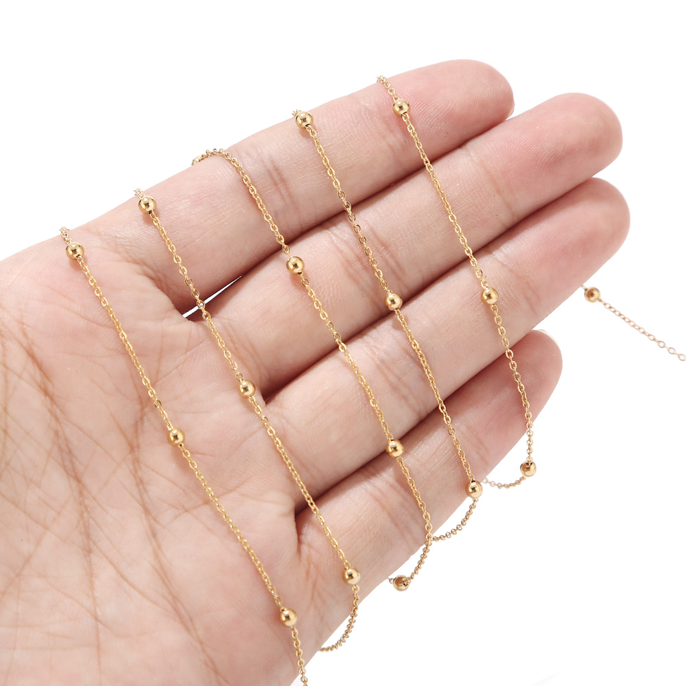 2 meter Rvs Gold Tone Satellie - Beaded Anklet Chain recensie en prijs