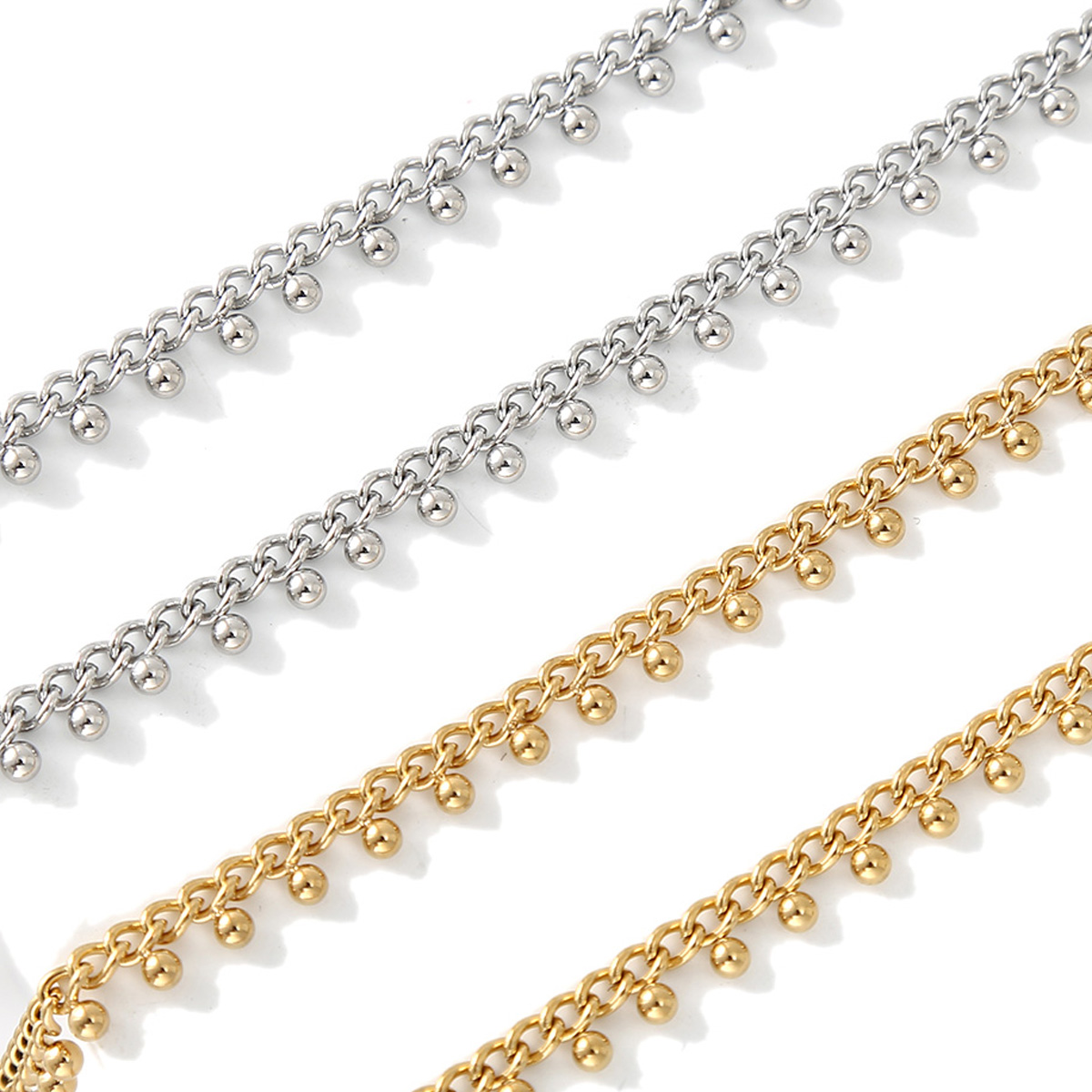 1 meter roestvrijstalen stoepr - Beaded Anklet Chain recensie en prijs