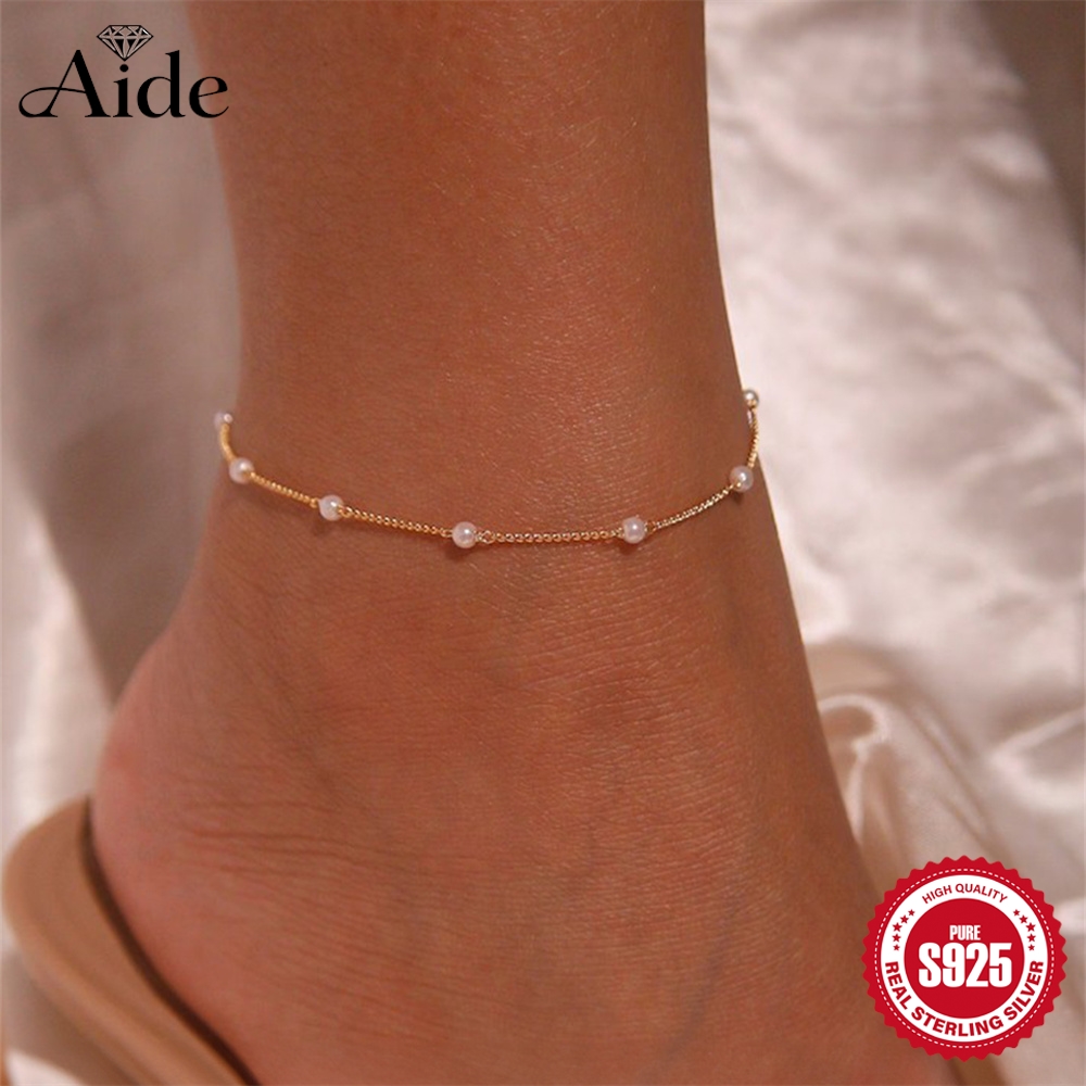 AIDE 925 sterling zilveren par - Beaded Anklet Chain recensie en prijs