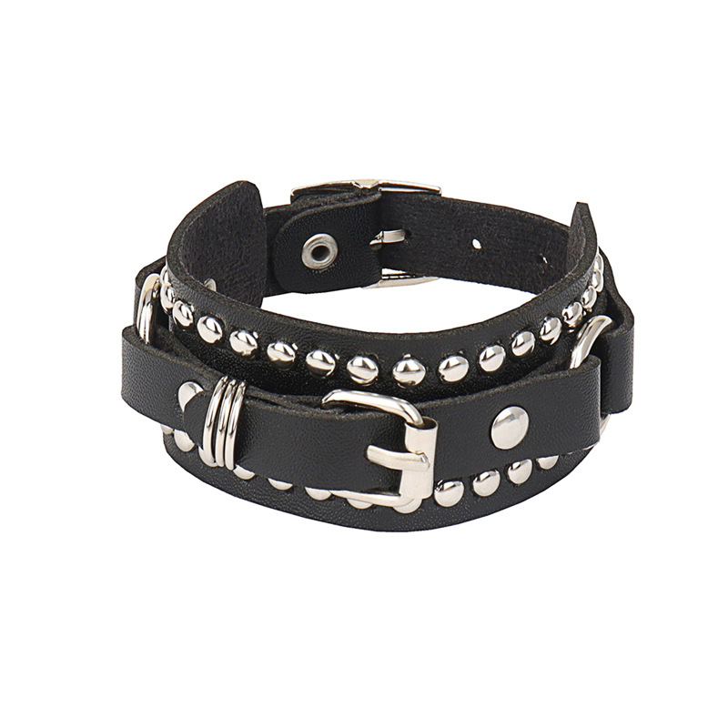 Goth Zwart Lederen Polsbandje  - Women'S Emo Accessories recensie en prijs