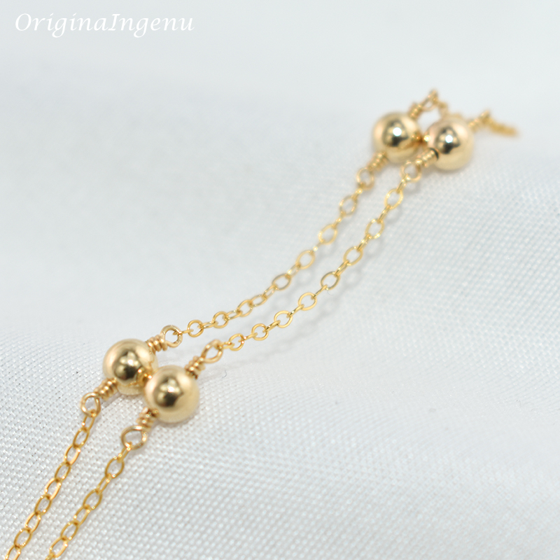 14K Goud Gevulde Kralen Armban - Beaded Anklet Chain recensie en prijs