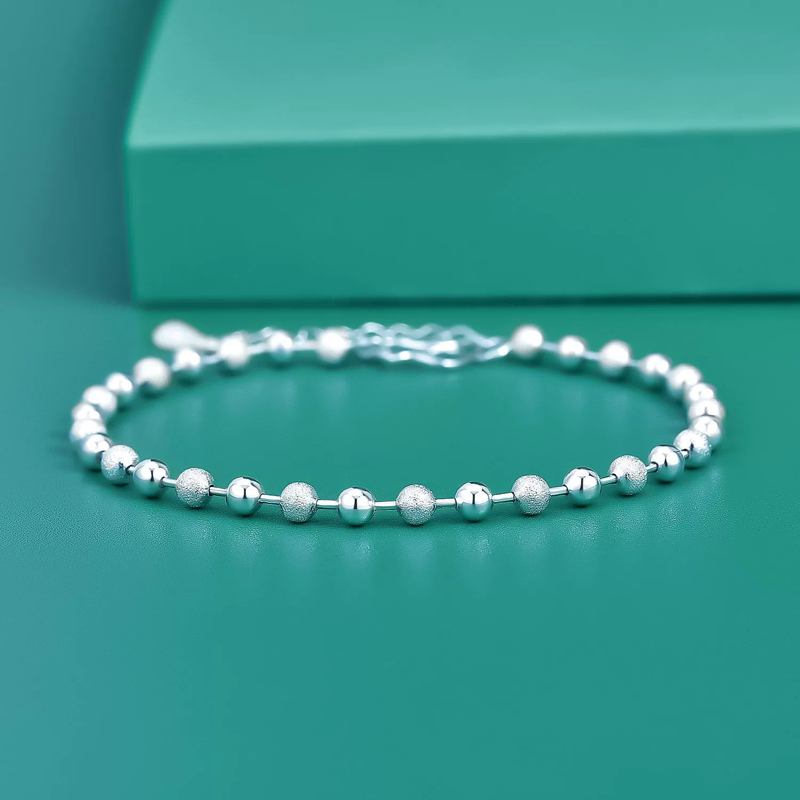 Klassieke eenvoudige 925 sterl - Beaded Anklet Chain recensie en prijs