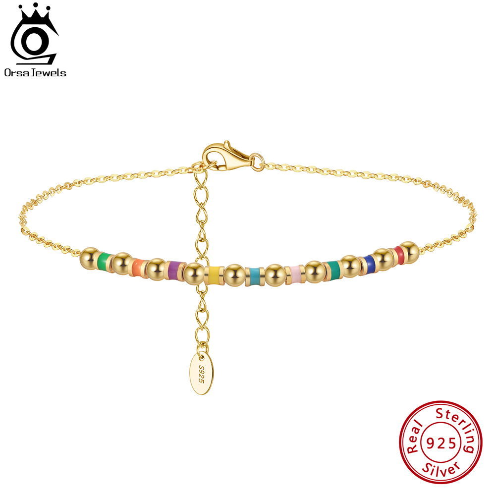ORSA JEWELS 925 Sterling Zilve - Beaded Anklet Chain recensie en prijs