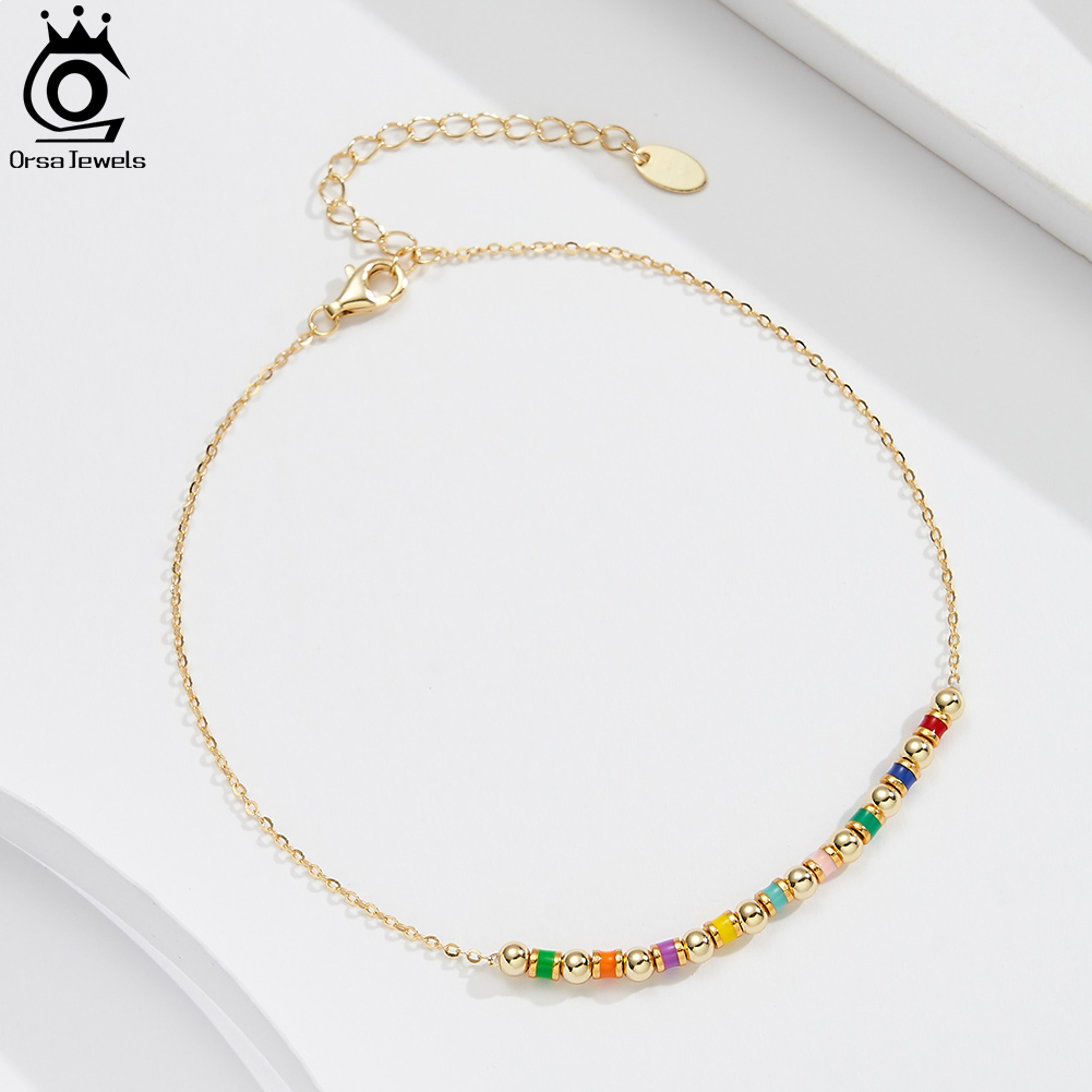 ORSA JEWELS 925 Sterling Zilve - Beaded Anklet Chain recensie en prijs