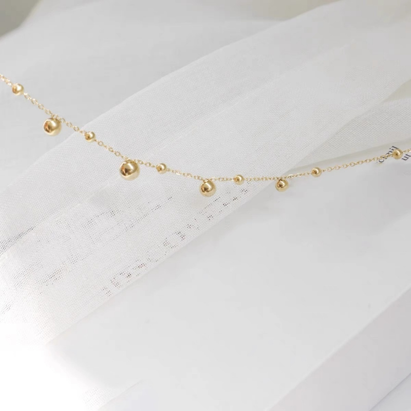 18k gouden balvormige kralen e - Beaded Anklet Chain recensie en prijs