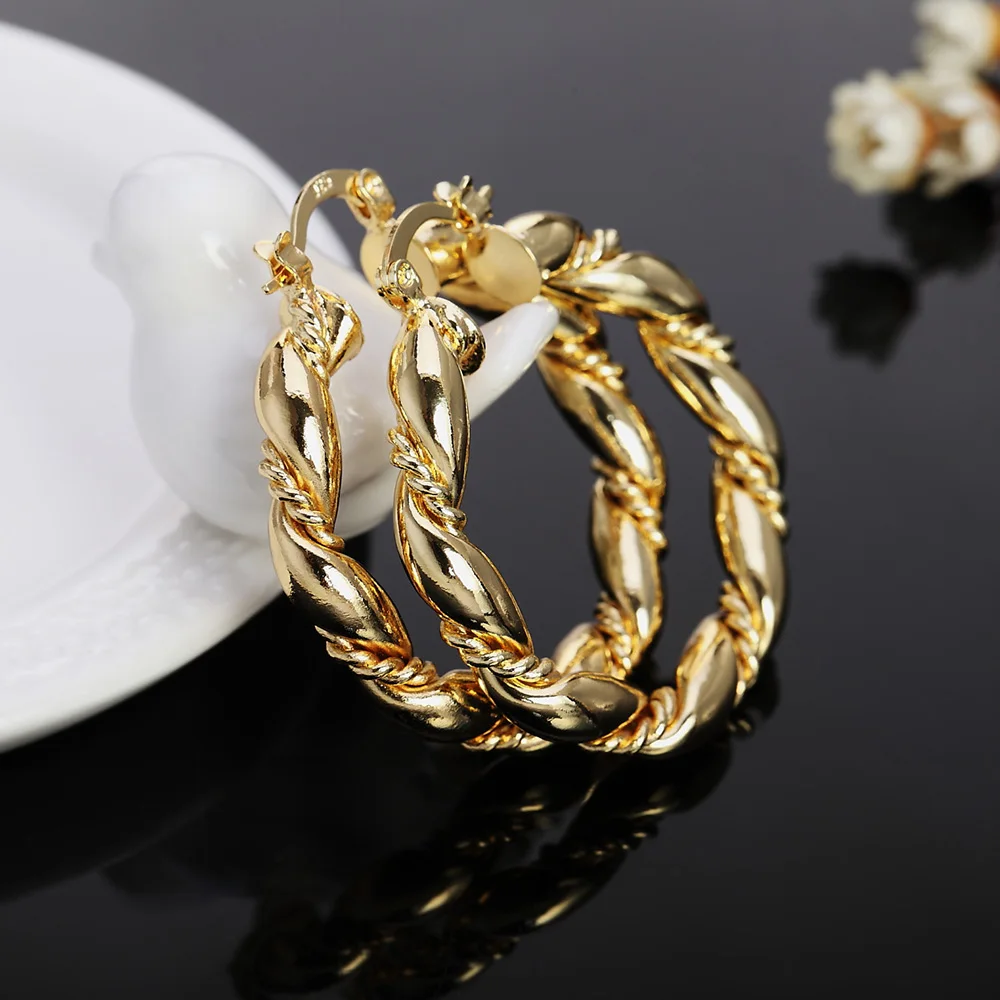 Hot 18K Gouden Touw Ronde Grot - Statement Earrings Oversized recensie en prijs