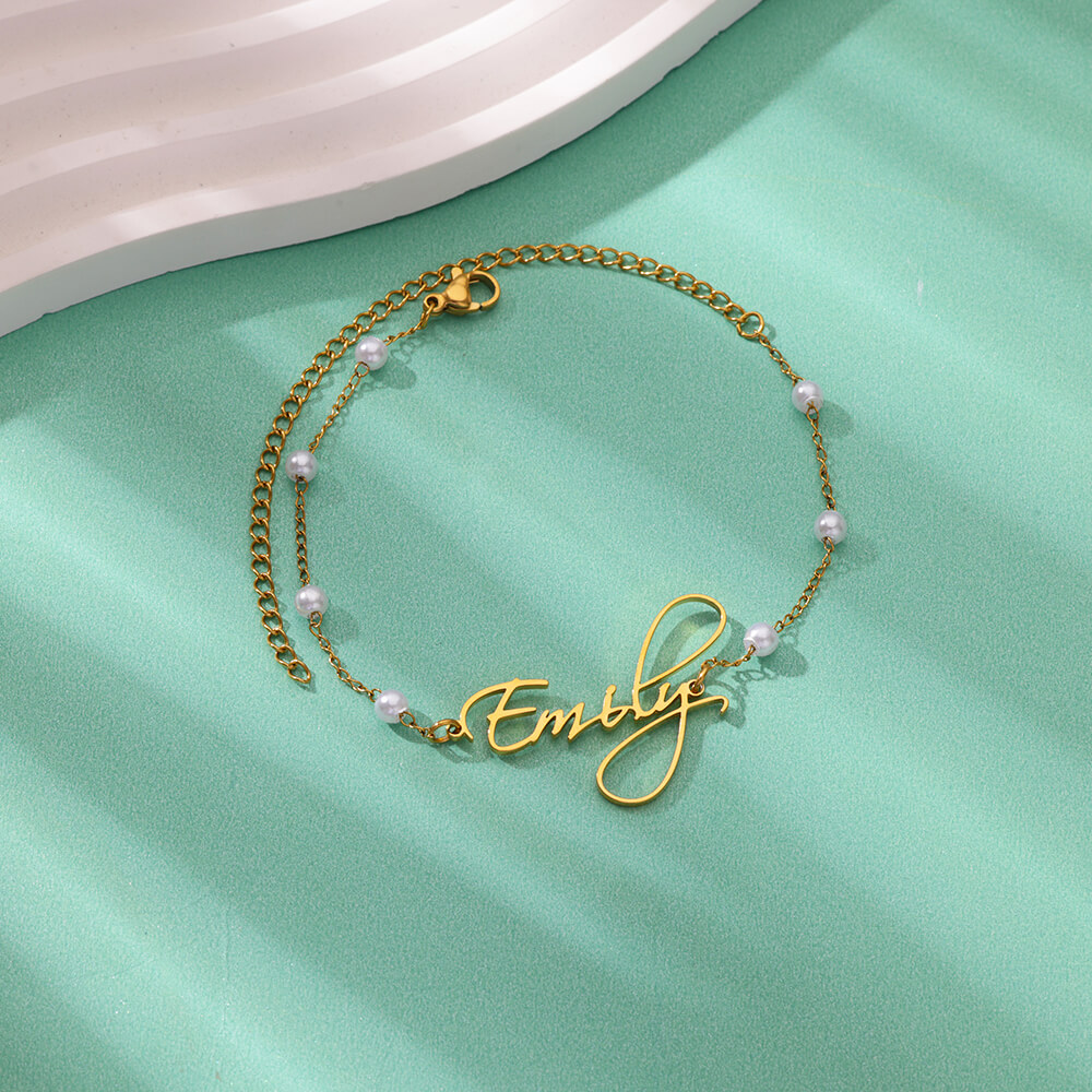 Aangepaste naam enkelbandjes v - Beaded Anklet Chain recensie en prijs