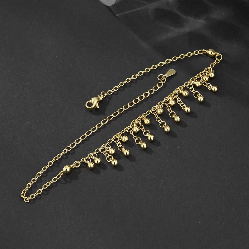 925 sterling zilver ronde kraa - Beaded Anklet Chain recensie en prijs