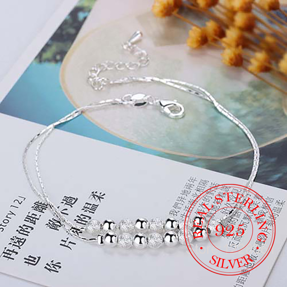 925 zilveren dubbellaagse enke - Beaded Anklet Chain recensie en prijs